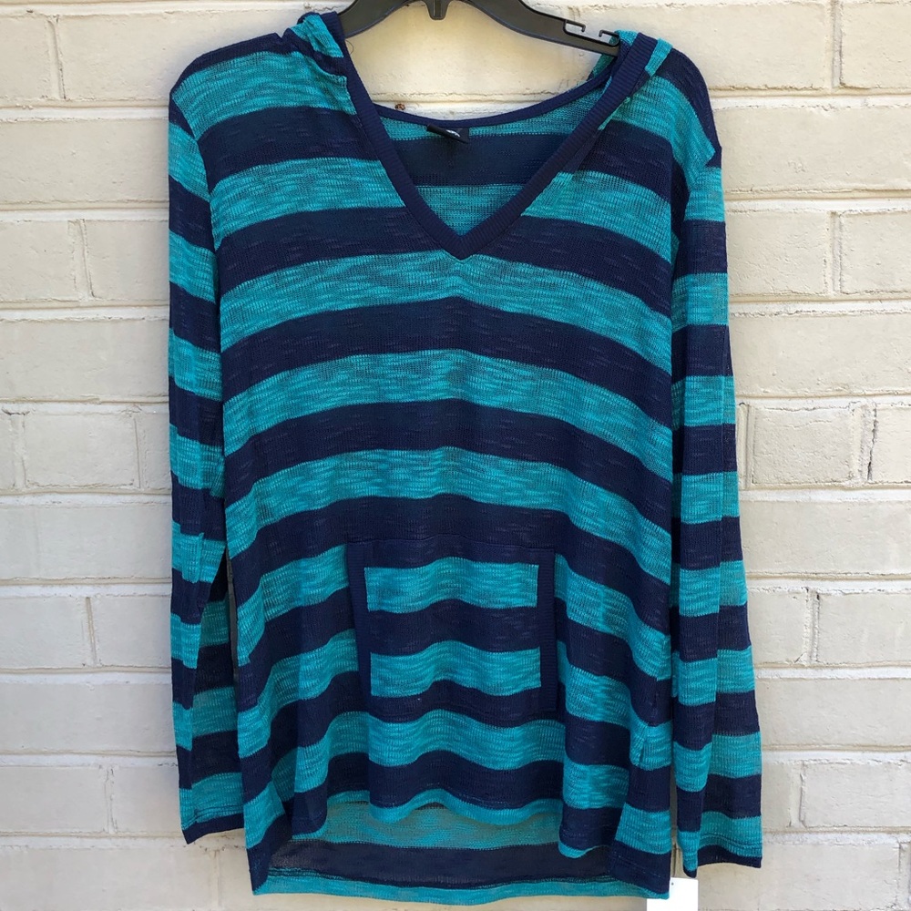 Striped Blue and Navy Women's Sweater